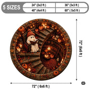 Personalized Halloween 3D Optical Illusion Ghost Round Rug