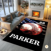 Custom Vintage Baseball Welcome Mat for Boys Bedroom