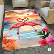 Custom Flamingo Welcome Mat for Front Door and Entryway