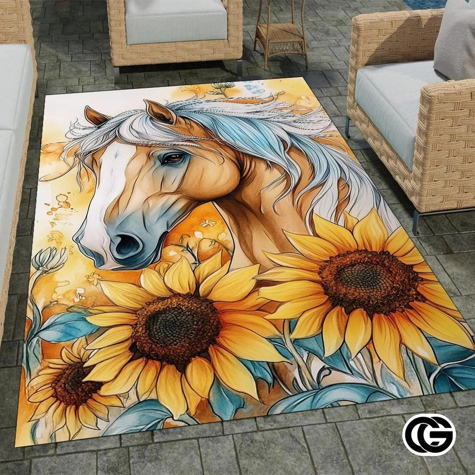 Custom Running Horse Doormat with Non Slip Backing