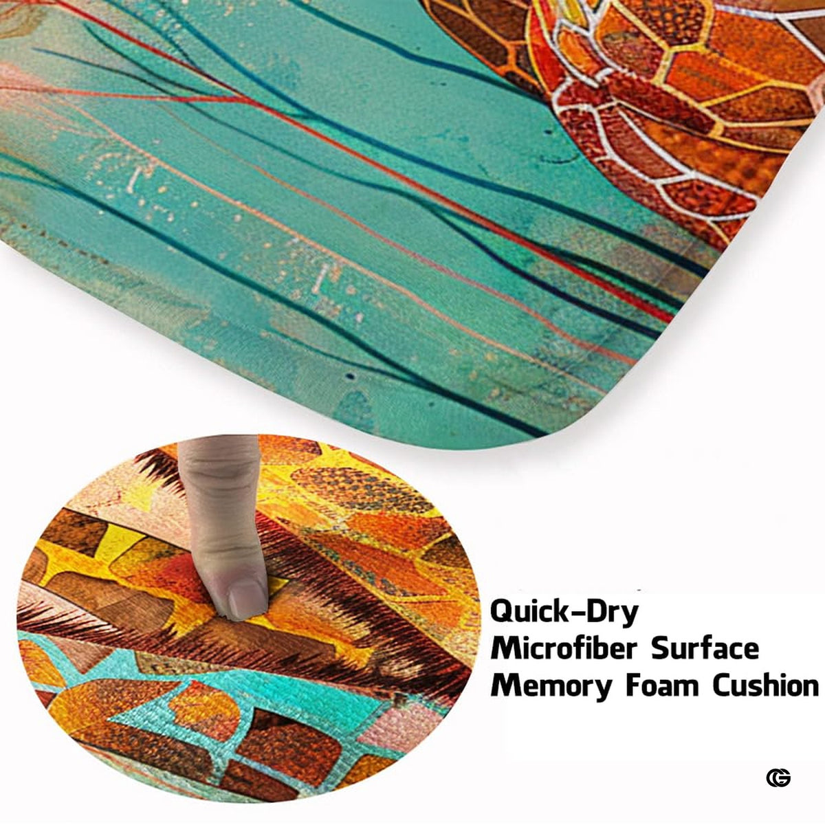 Closeup view of plush microfiber fabric and colorful painted giraffe details - image 3 of 7