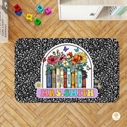 Custom Composition Notebook Rug with Floral Detail - Composition / 2' x 3' (Rectangular)