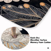 Barn owl rug displayed in a dining area accentuating midnight blue and decorative accent amber room decor tones. - thumbnail image 5 of 8