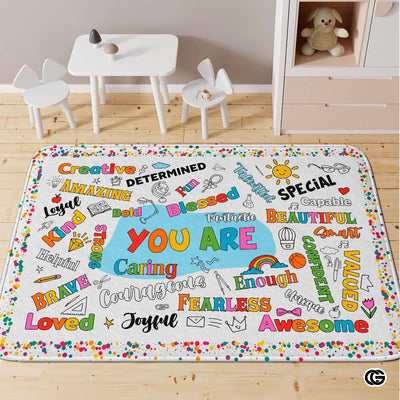 Custom Family Name Welcome Doormat for Front Door and Entryway - Positive Affirmations