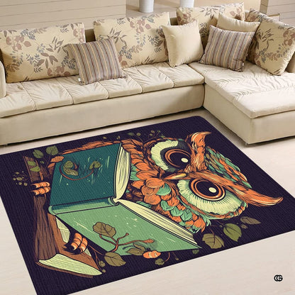 Dimensions and sizing options chart for wise owl reading book living room area rug - thumbnail image 2 of 8