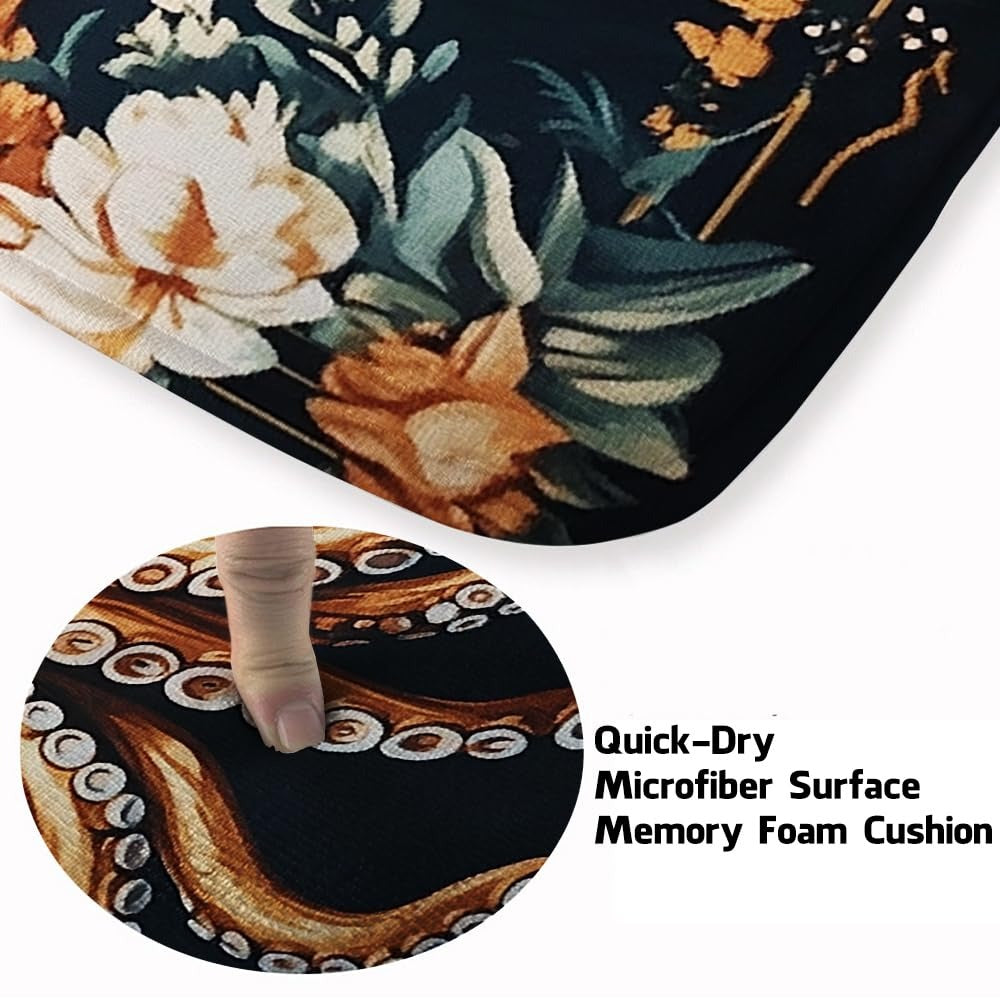 Custom Coastal Octopus Welcome Mat for Entryway and Bathroom