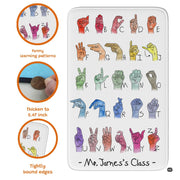 Non-slip grip backing texture and resilient construction of educational area rug. - thumbnail image 6 of 8