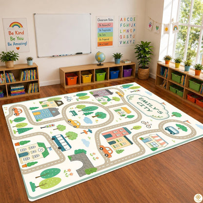 Custom Road Map Area Rug