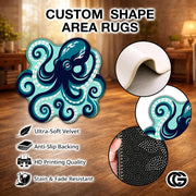 Custom Octopus Welcome Mat with Sea Monster Art - D8
