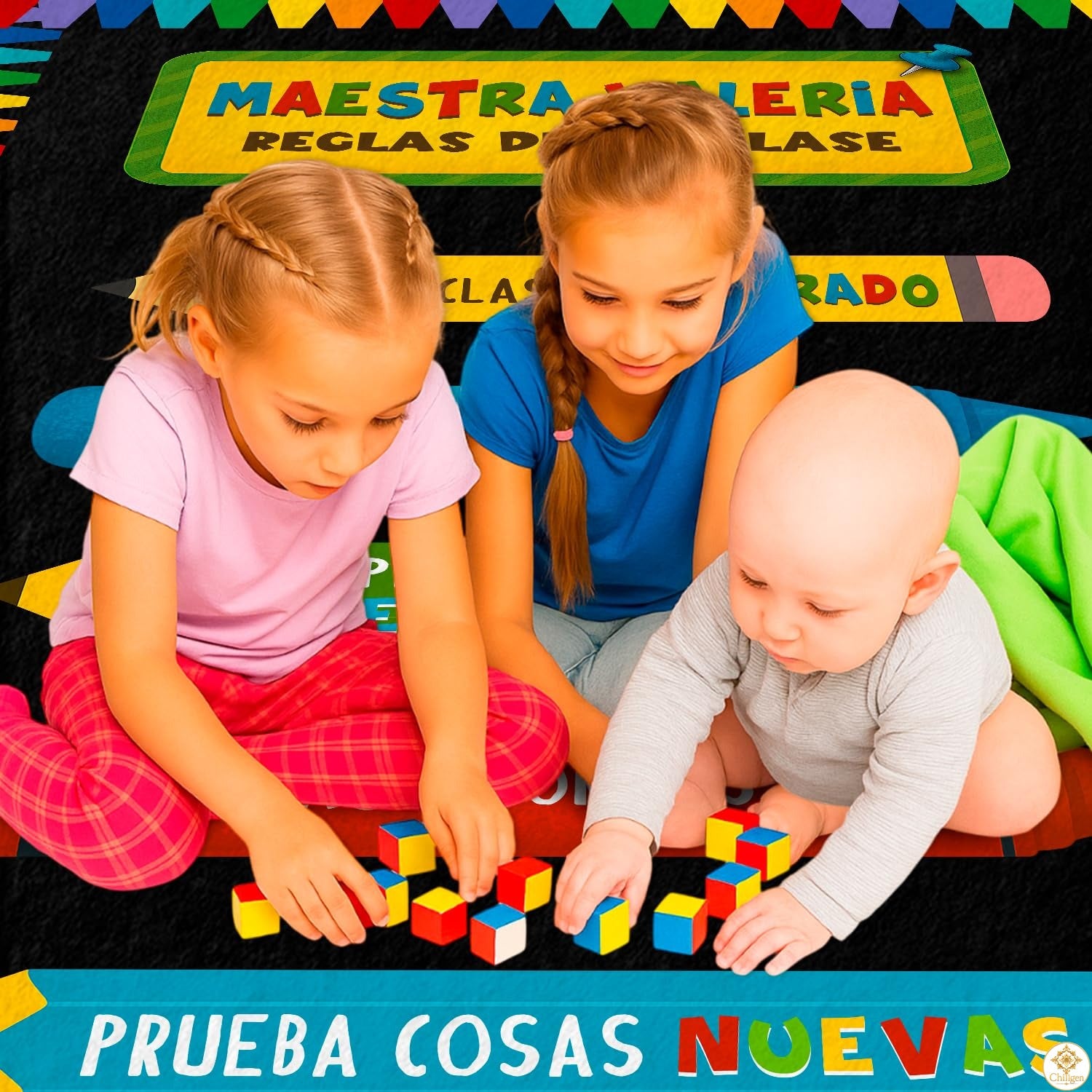 Custom Spanish ABC Classroom Rug for Learning and Play
