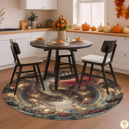 Custom Dragon Welcome Mat with Optical Illusion and Non-Slip Backing