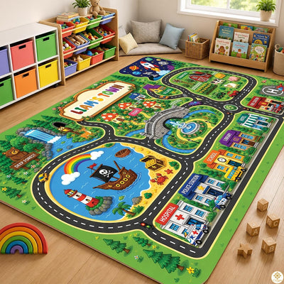 Custom Road Map Area Rug