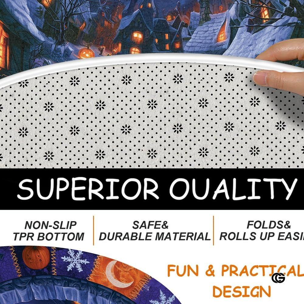 Custom Halloween 3D Effect Optical Illusion Spooky Round Rug (D5)