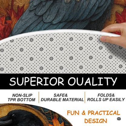 Custom Halloween 3D Optical Illusion Round Rug Skeleton Horror Area Rug (1, #15)