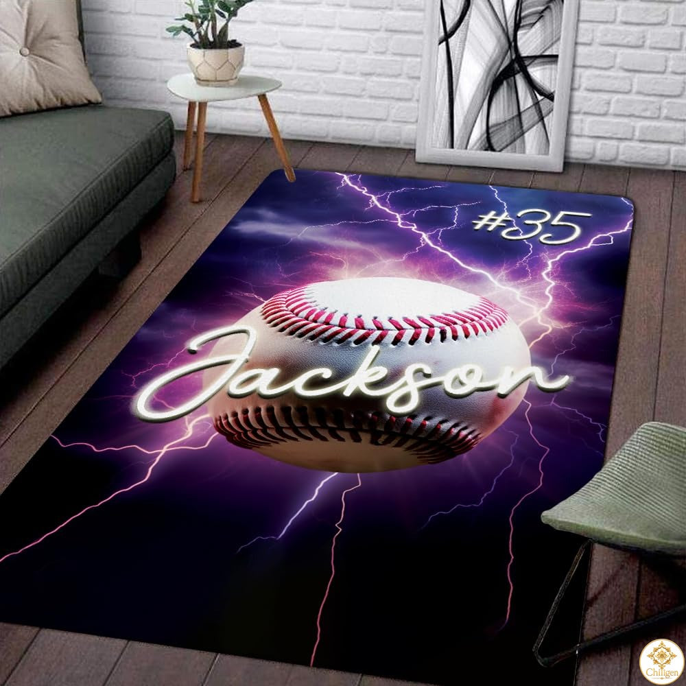 Baseball Area Rug