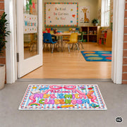 Personalized Classroom Doormat with Teacher Name and Notebook Pattern - Class-01