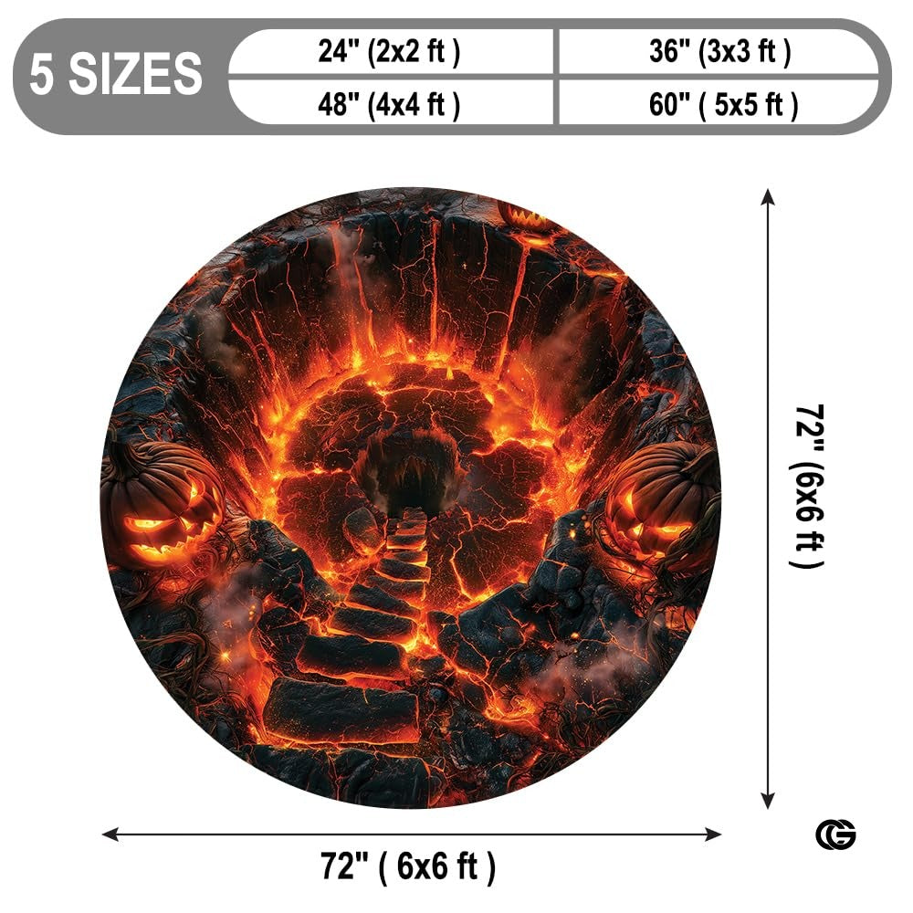 Custom Halloween 3D Effect Optical Illusion Spooky Round Rug (D8)