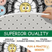 Custom Feelings Wheel Round Doormat with Emotions Design - Emotion Face
