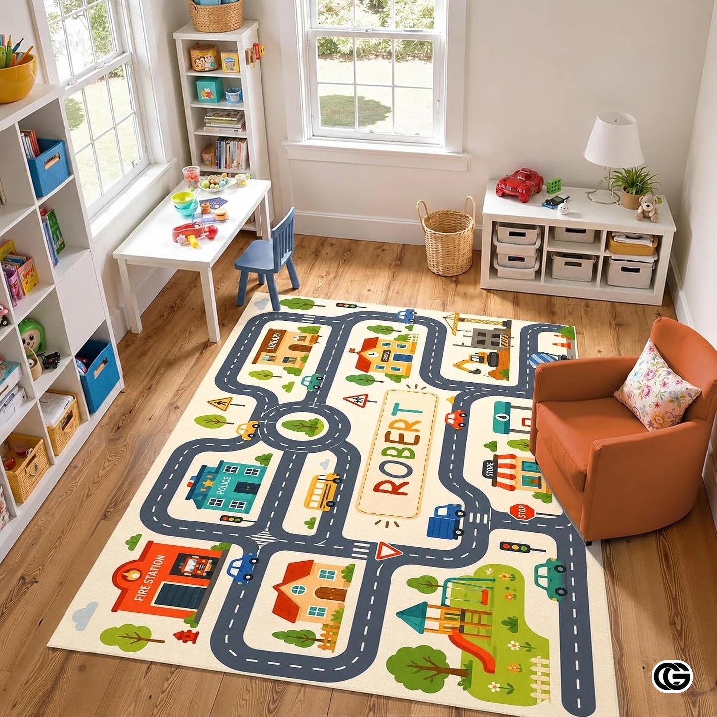 Personalized Road Map Door Mat with Custom Town Design - Map 1