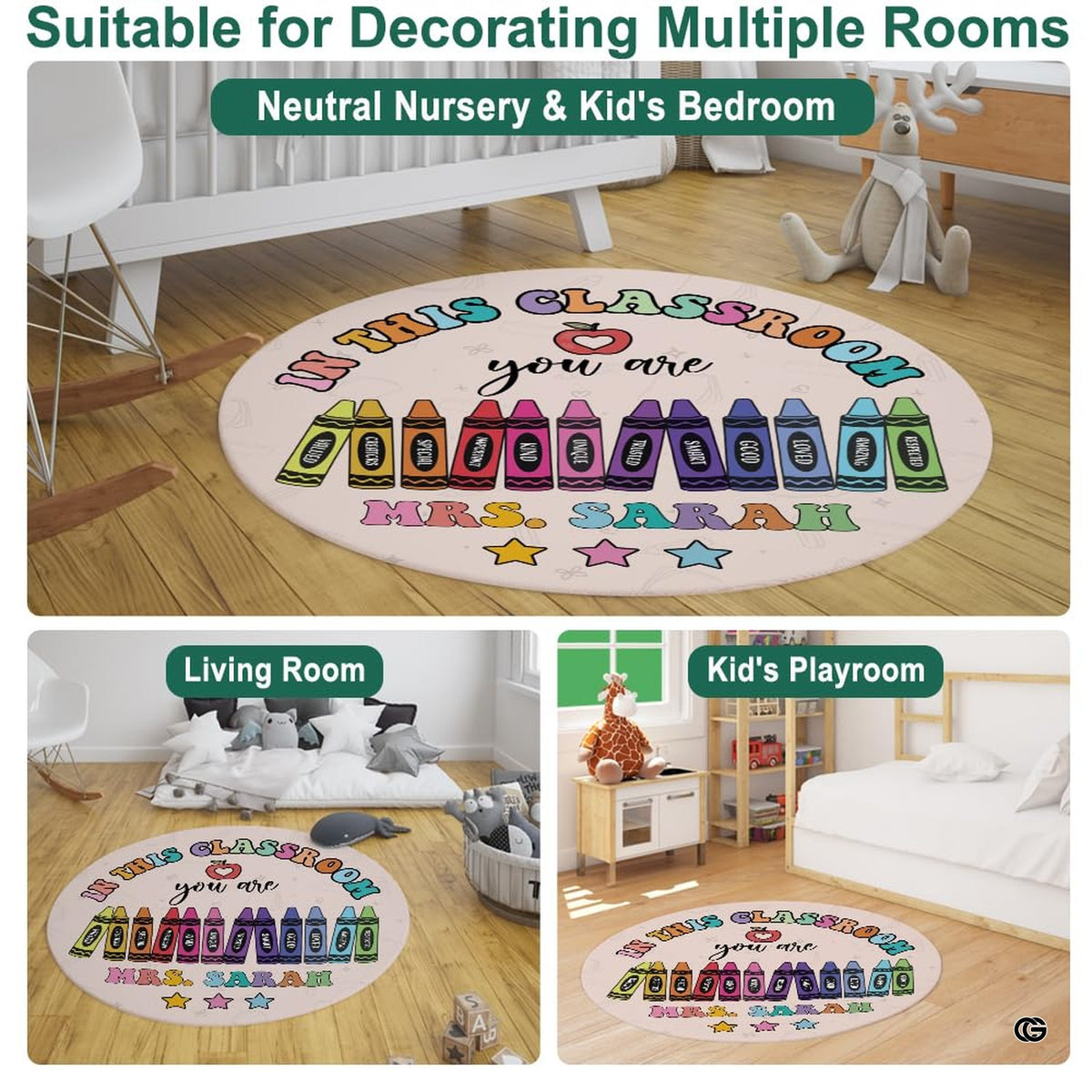 Angled perspective view displaying the vibrant crayon colors and durable construction