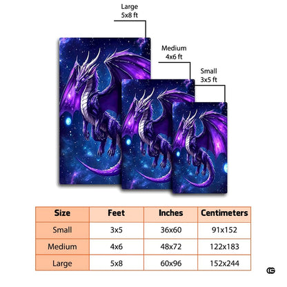 Side view showing the vibrant violet dragon illustration illuminating modern room decor. - thumbnail image 7 of 8