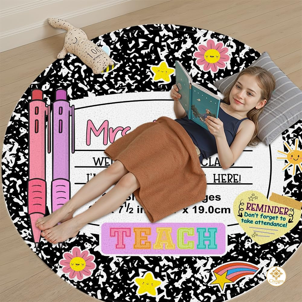 Custom Notebook Welcome Mat for Classroom and Kids Room