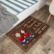 Personalized Family Couple Doormat, Custom Couple Husband Wife Doormat Gift, Outdoor Front Door Rug on Birthday, Christmas, Anniversaries, Valentine's Day for Him Her Woman (S2)