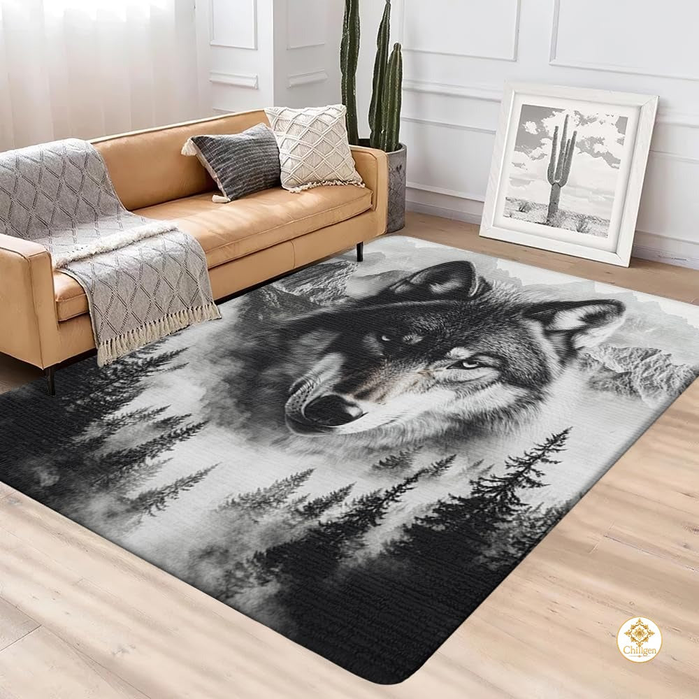Custom Wolf Welcome Doormat for Home and Entryway