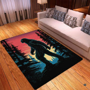 Woodland animal rug for nursery room decor styled beneath wooden furnishings and ambient indoor lighting. - thumbnail image 3 of 5