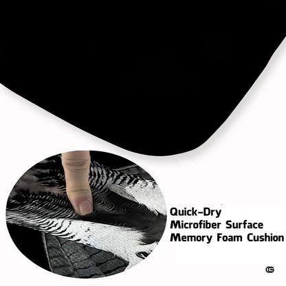 Swooping horned owl area rug styled in modern patio seating setup - thumbnail image 5 of 8