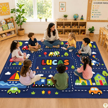 Custom Road Map Area Rug