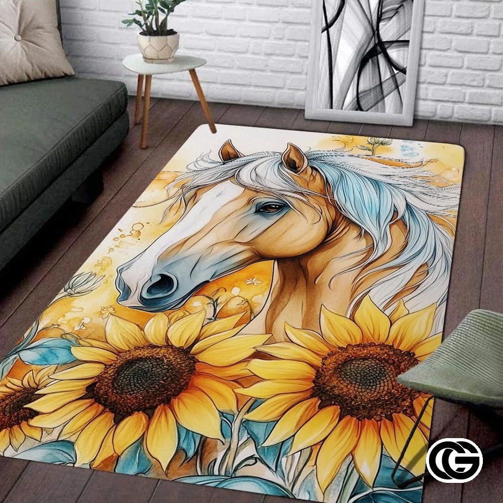 Custom Running Horse Doormat with Non Slip Backing