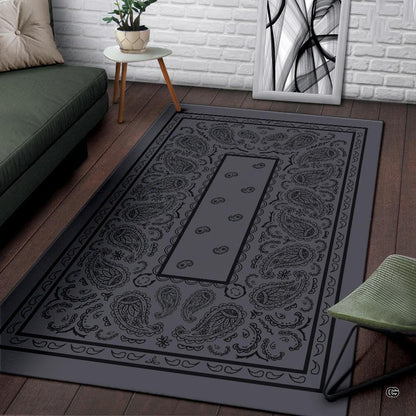 Soft low-pile microfiber fabric and foam cushioning detail of bandana rug - thumbnail image 3 of 9