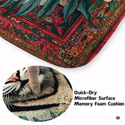 Soft low-pile microfiber fabric and foam cushioning detail of white tiger rug - thumbnail image 3 of 8