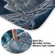 Close-up detail illustrating the ice dragon scales, mountain rock texture, and Celtic knotwork - thumbnail image 3 of 7