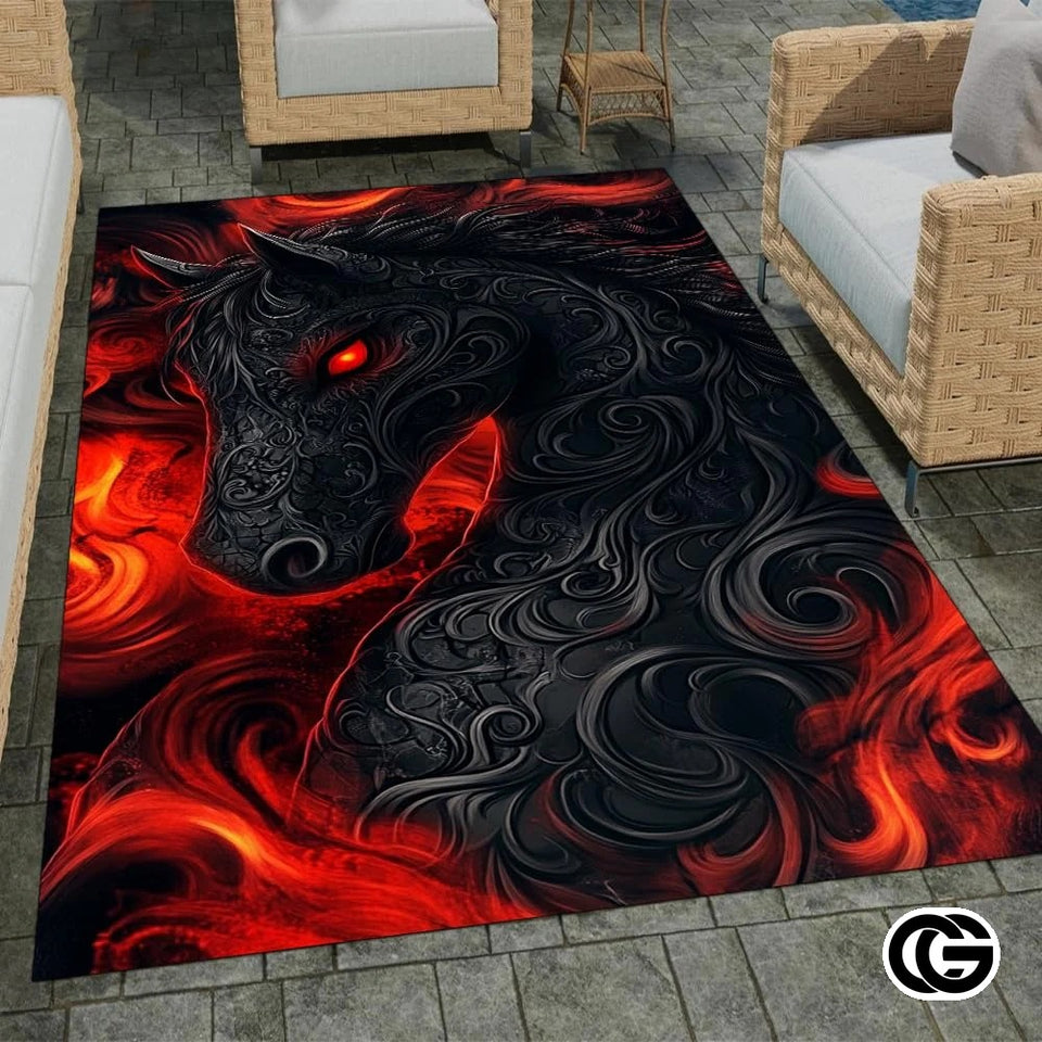 Custom Western Running Horse Door Mat for Entryway and Living Room - Horse-ds07