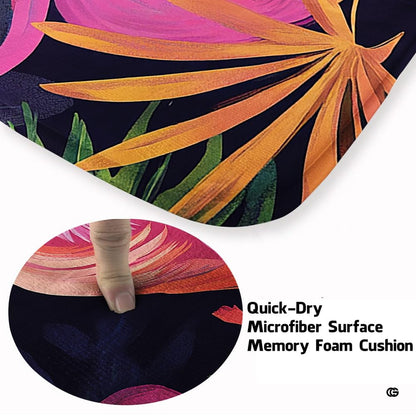 Non-slip grip backing texture and resilient construction of flamingo area rug. - thumbnail image 6 of 7