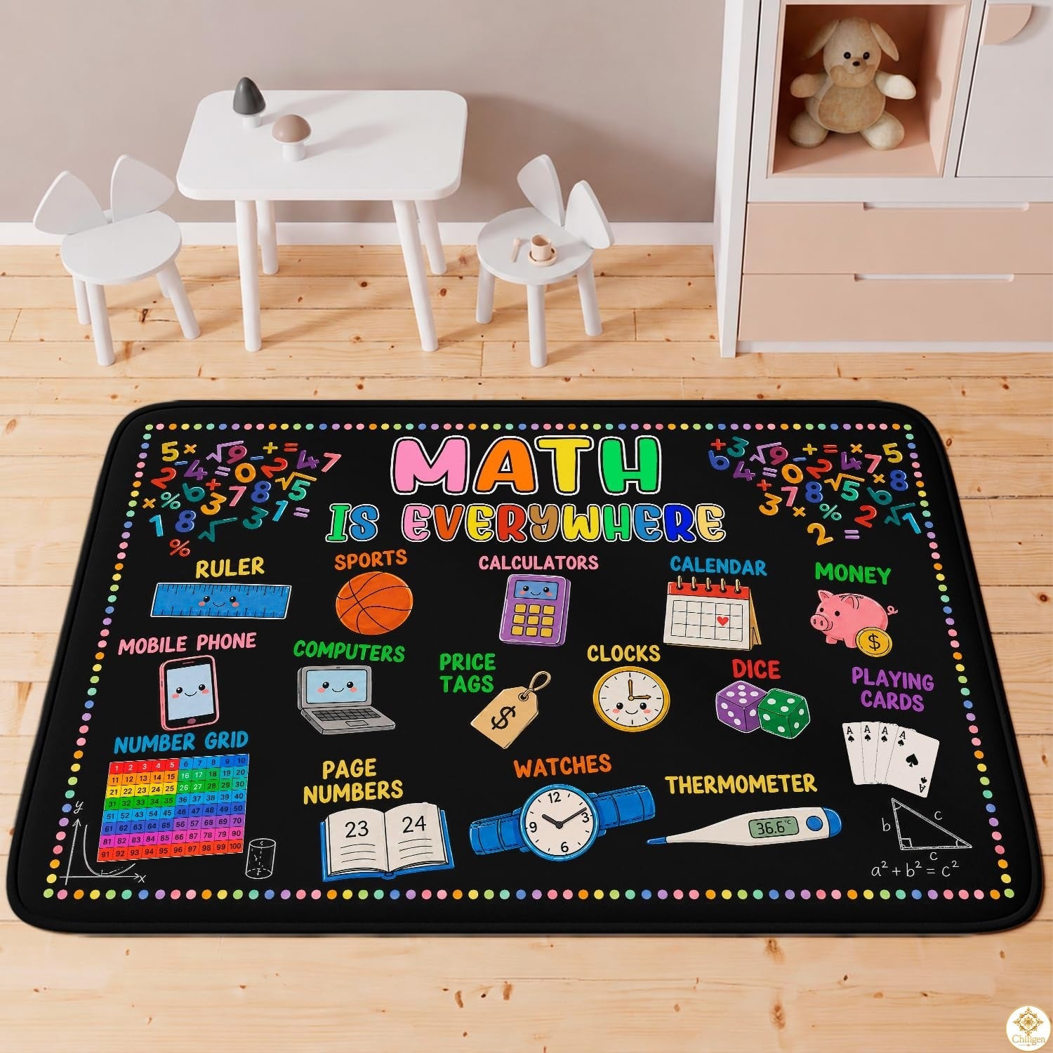 Custom Math Area Rug