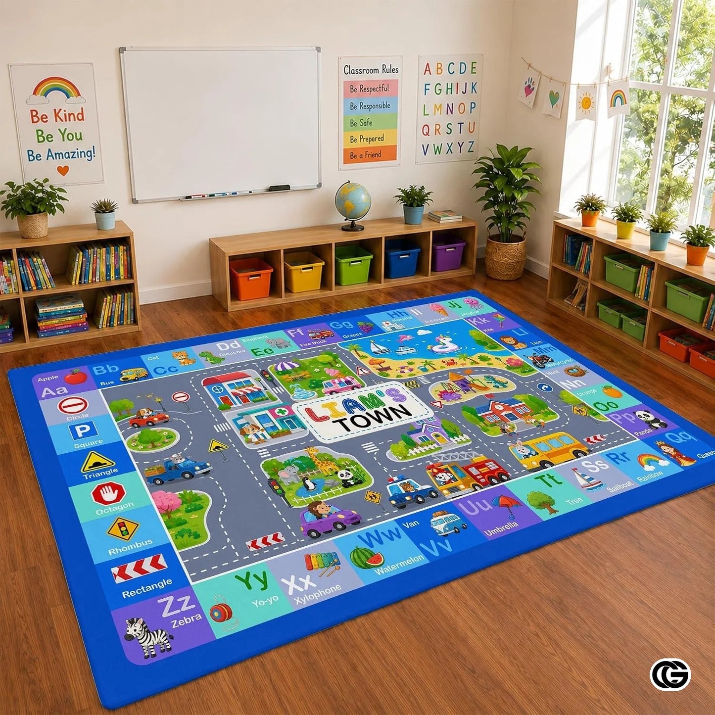 Personalized Road Map Welcome Mat with Custom Name and Streets