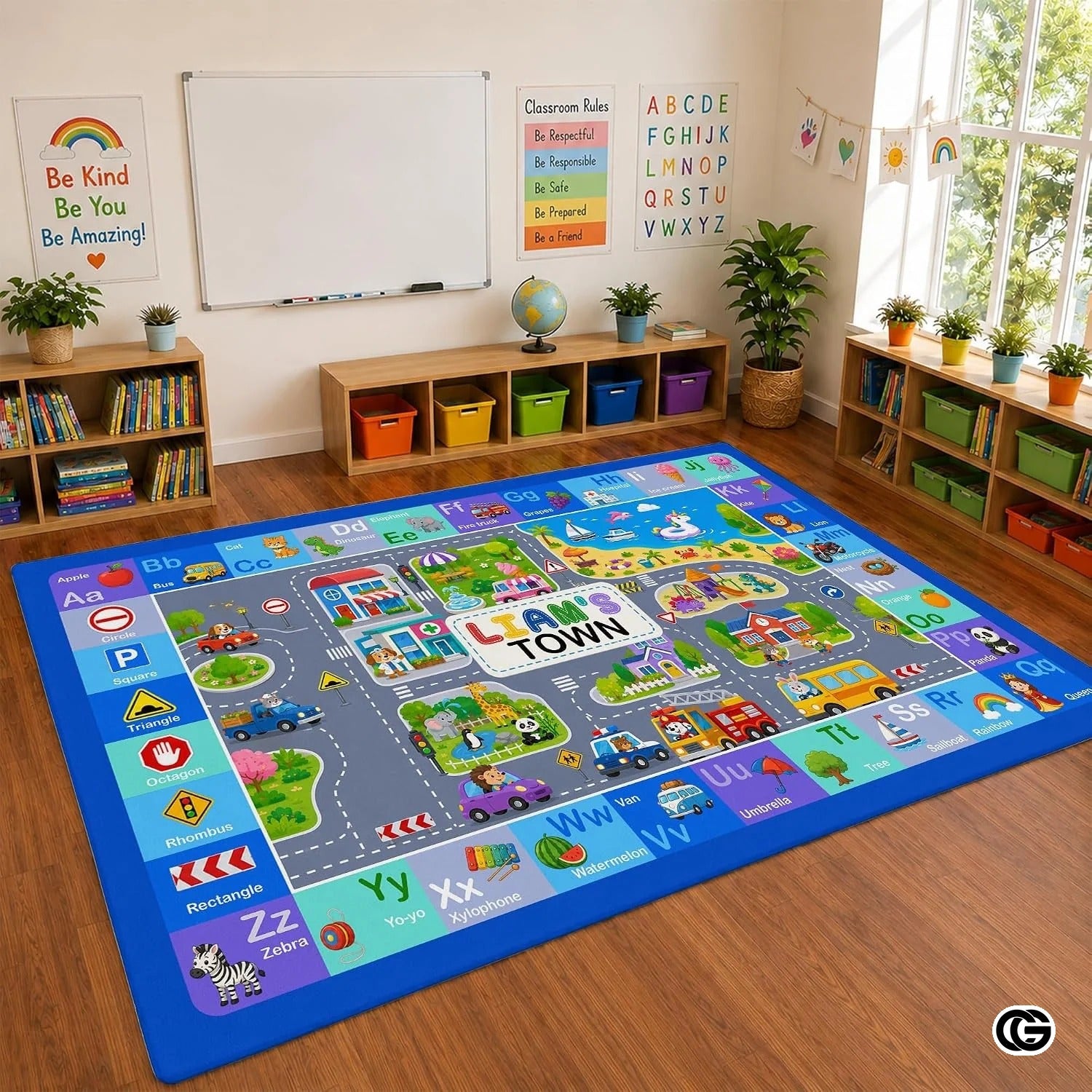 Personalized Road Map Welcome Mat with Custom Name and Streets
