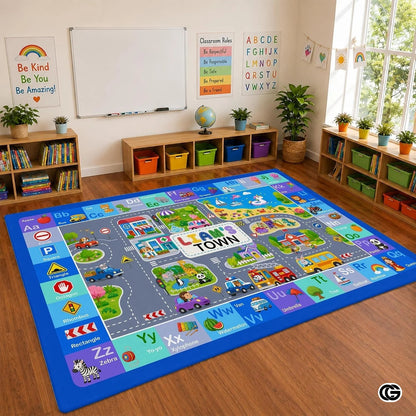 Personalized Road Map Welcome Mat with Custom Name and Streets