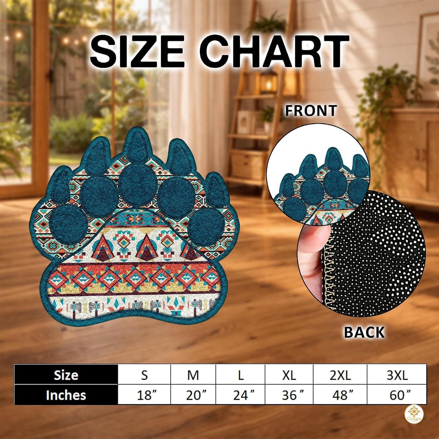 Custom Bear Paw Welcome Mat with Non Slip Backing - A1