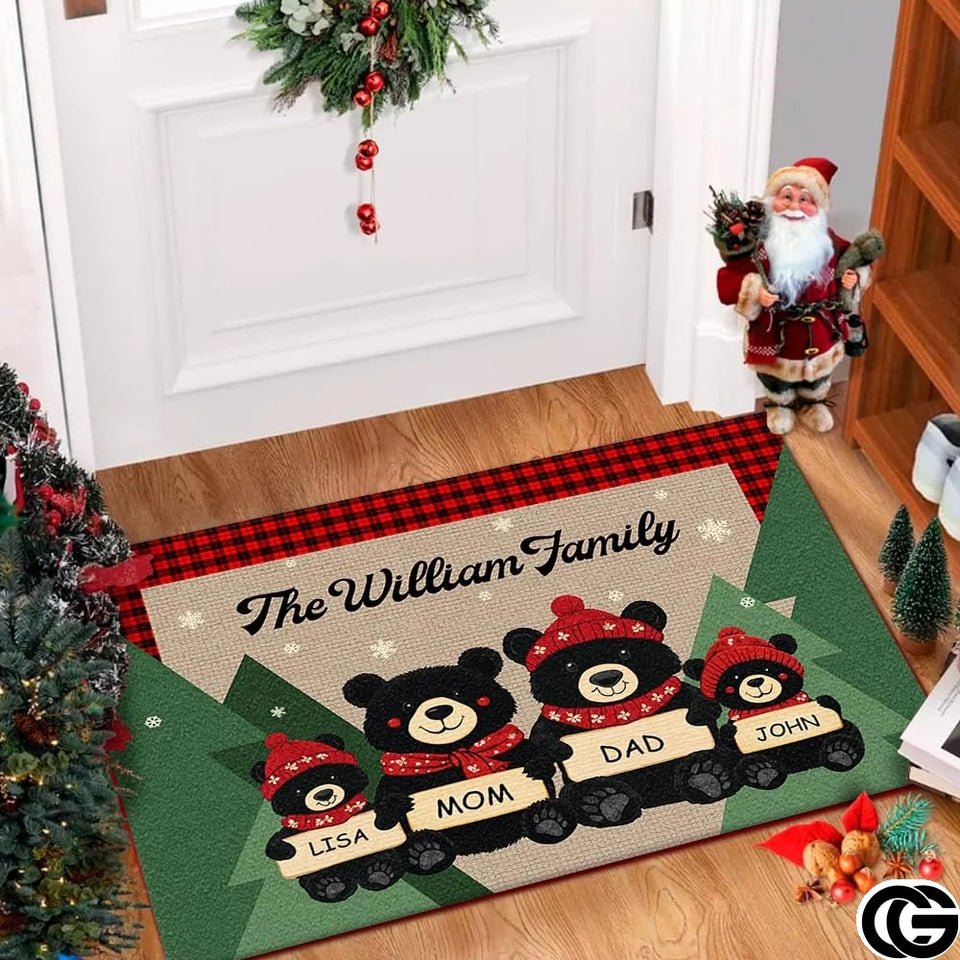 Personalized Christmas Doormat with Family Name and Address