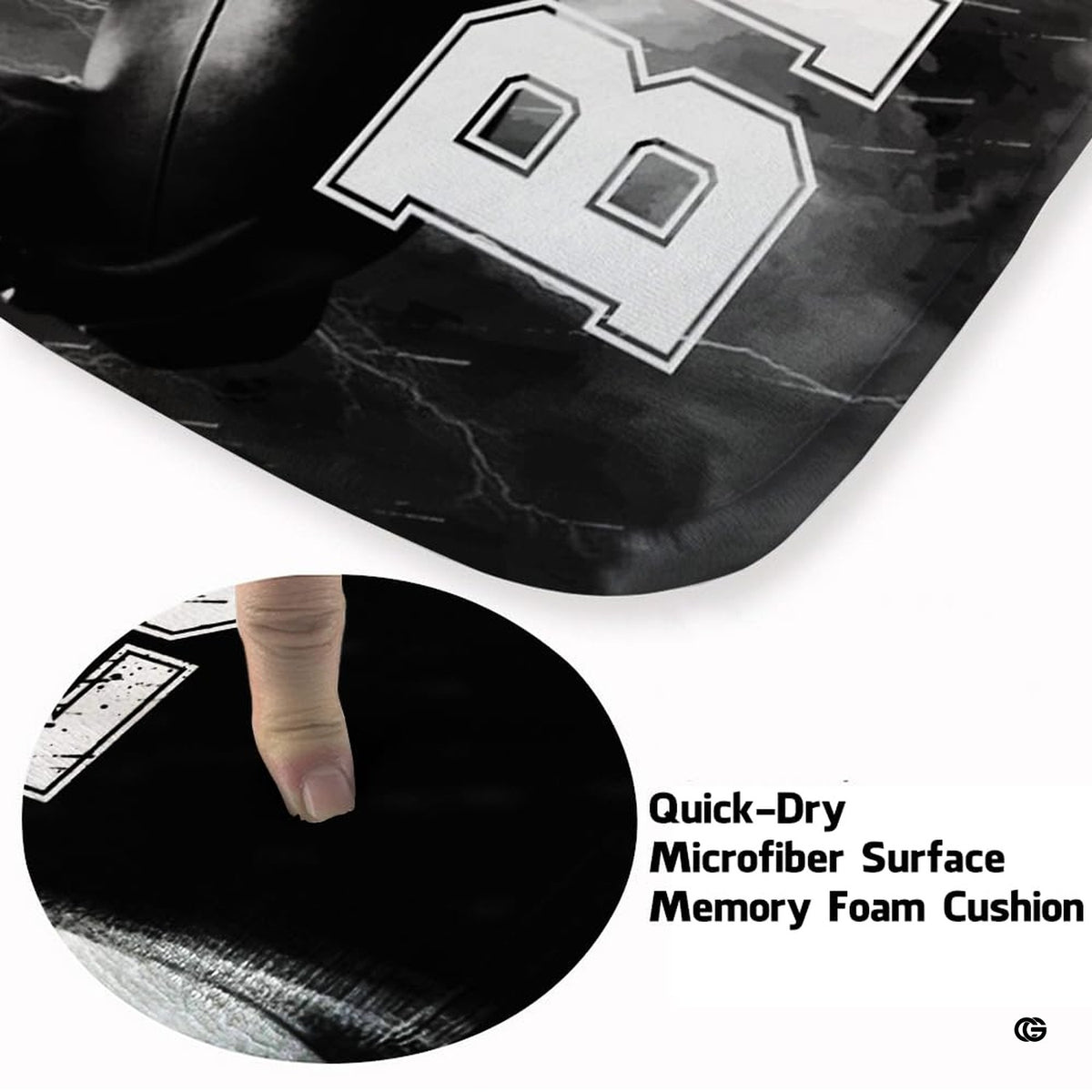 Close-up view of the soft microfiber surface and intense electric lightning football artwork