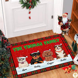 Personalized Christmas Doormat with Family Name and Custom Text