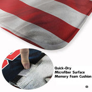 American flag sports baseball area rug centered on wooden floor in modern game room setting. - thumbnail image 3 of 8
