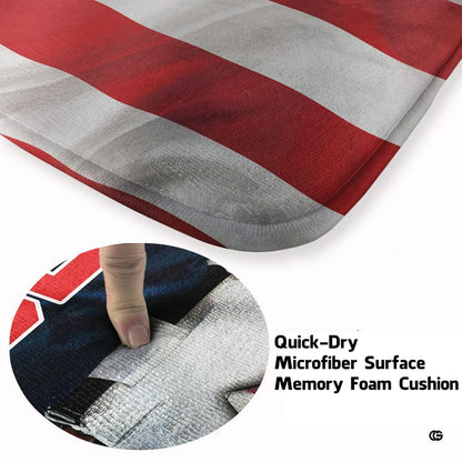 American flag sports baseball area rug centered on wooden floor in modern game room setting. - thumbnail image 3 of 8