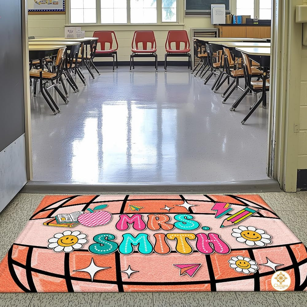 Personalized Teacher Doormat for Classroom and School Decor