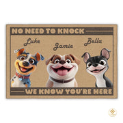 Personalized Dog Doormat with Custom Text and Non Slip Backing