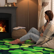 Entryway floor arrangement featuring the green clover leaf living room area rug - thumbnail image 8 of 8